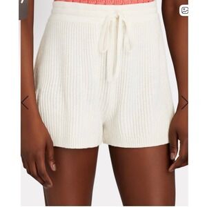 INTERMIX Minnie Knit Wool Cashmere Shorts Womens XS Cream Cozy Winter Luxury NEW